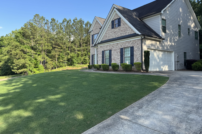Green front lawn